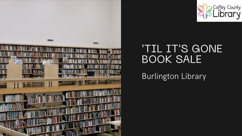 promotional flyer for Burlington Library Booksale