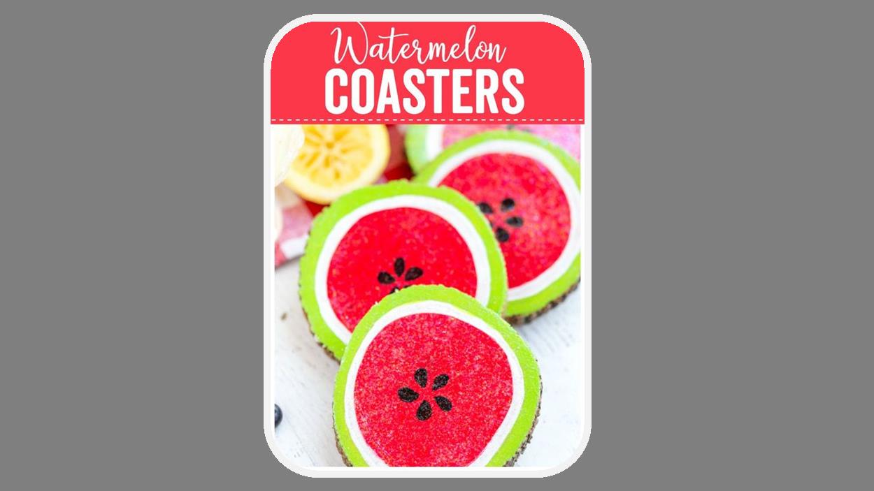 coasters decorated like watermelon slices